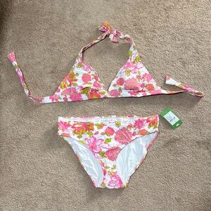Lilly Pulitzer Pink & Green Floral Bikini Set
